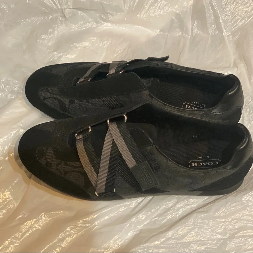 Coach Juli Monogram Signature Canvas/Leather Sneakers (Black/Gray) Size 9M - Picture 10 of 11